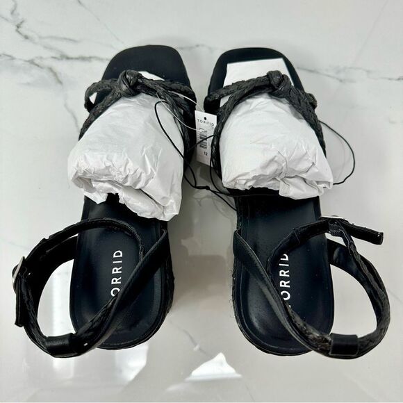 Torrid Strappy Raffia Platform Wedge- Size 12WW - Picture 9 of 15